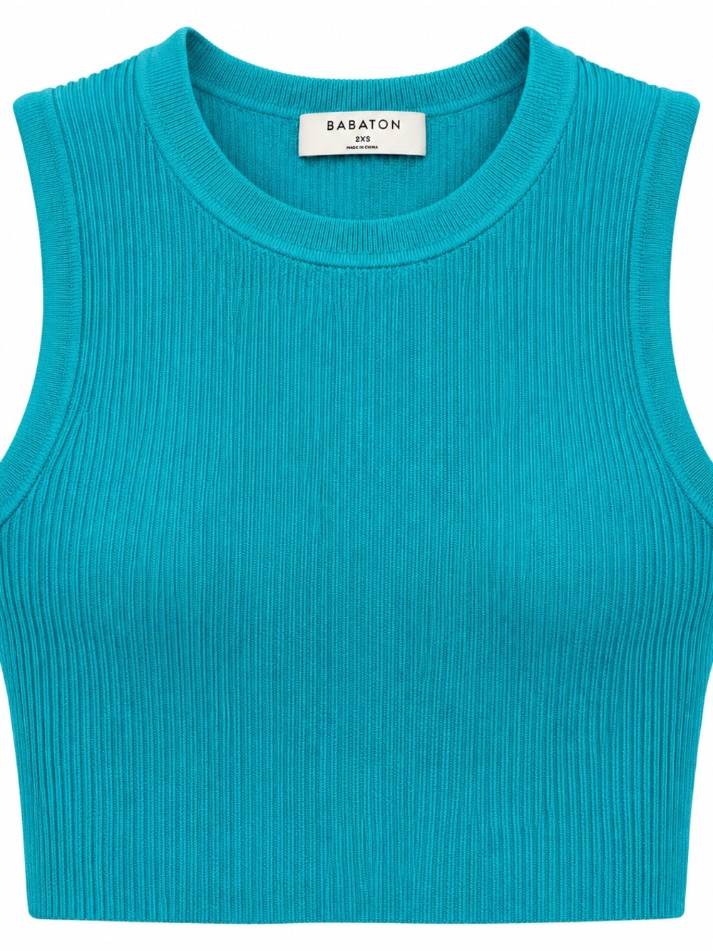 Aritzia Babaton Sculpt Knit Muscle Cropped Tank – Turquoise – 2XS